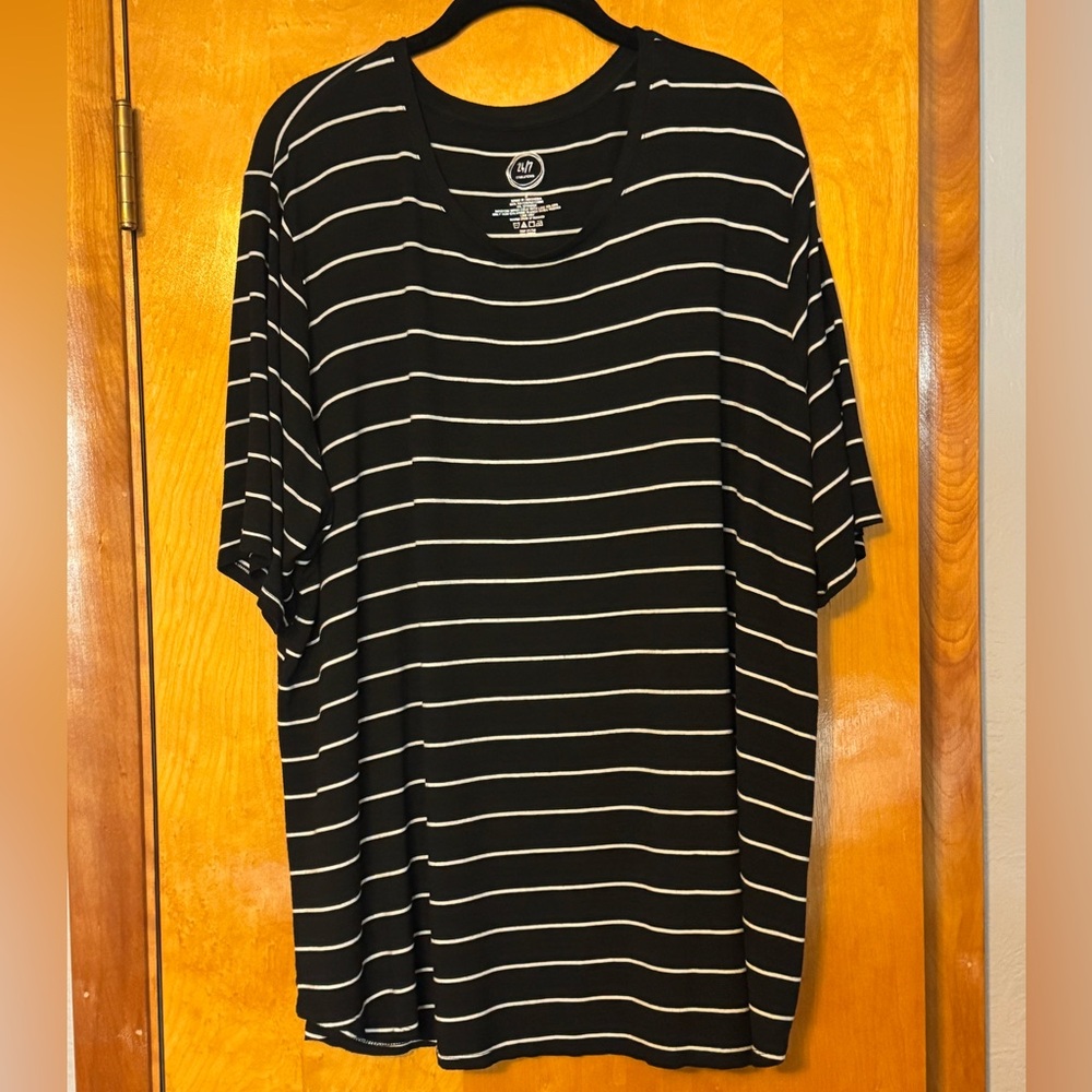 Maurices Plus Size Black and White Striped Short Sleeve Tee